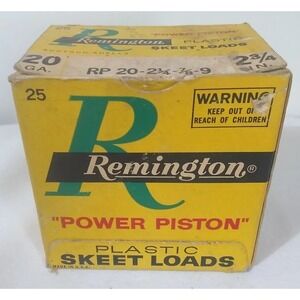 Vtg Remington 20 GA Power Piston Plastic Skeet‎ Loads BOX ONLY See Description